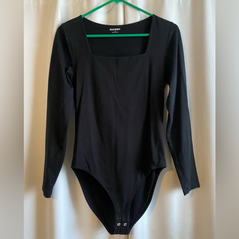 Old Navy Black Square Neck Bodysuit